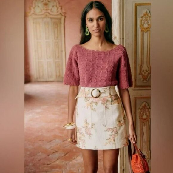 Sezane Gillie Skirt Mini Ella Floral Size 36 US 4 NWOT - Picture 2 of 5